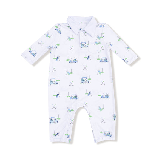 Blue Golf Carts - Polo Romper