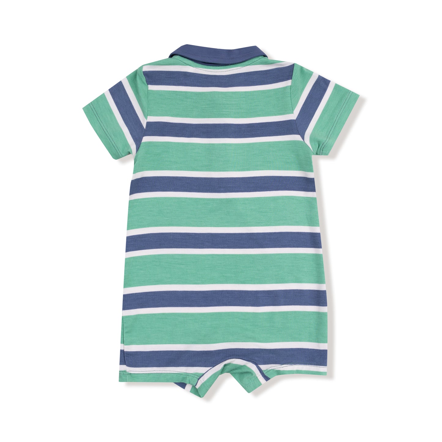 Green/Navy Stripe - Polo Shortie