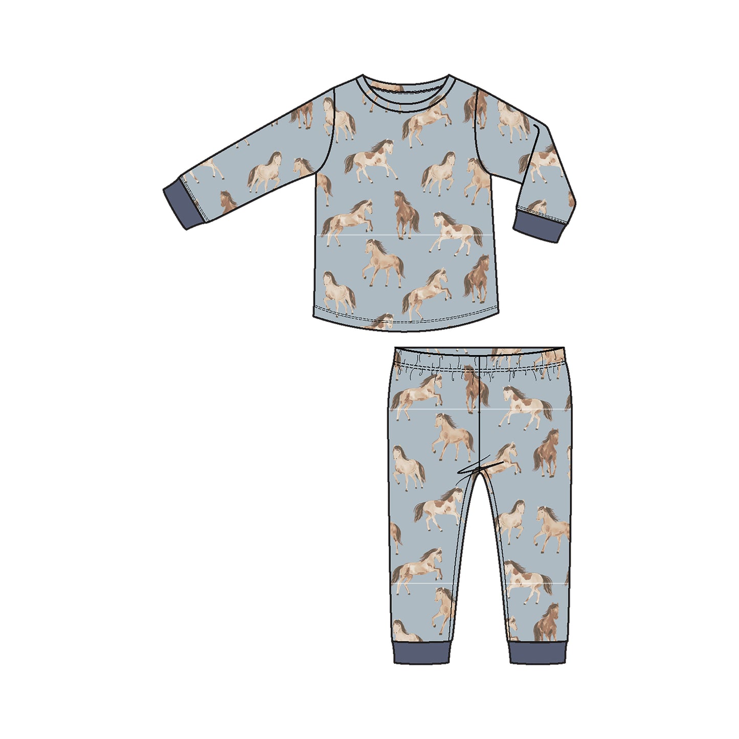 Horses LS Pajama Set