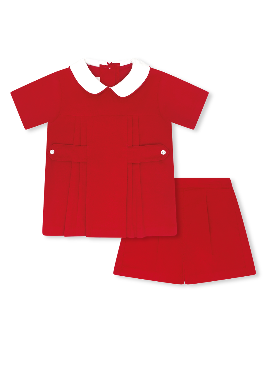 ANDREW SHORT SET-Red Corduroy