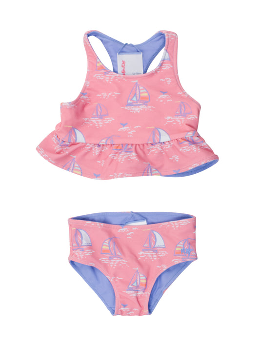 Peplum Tankini - Pink Seas the Day