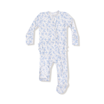 Romi Floral - Ruffle Zip Footie