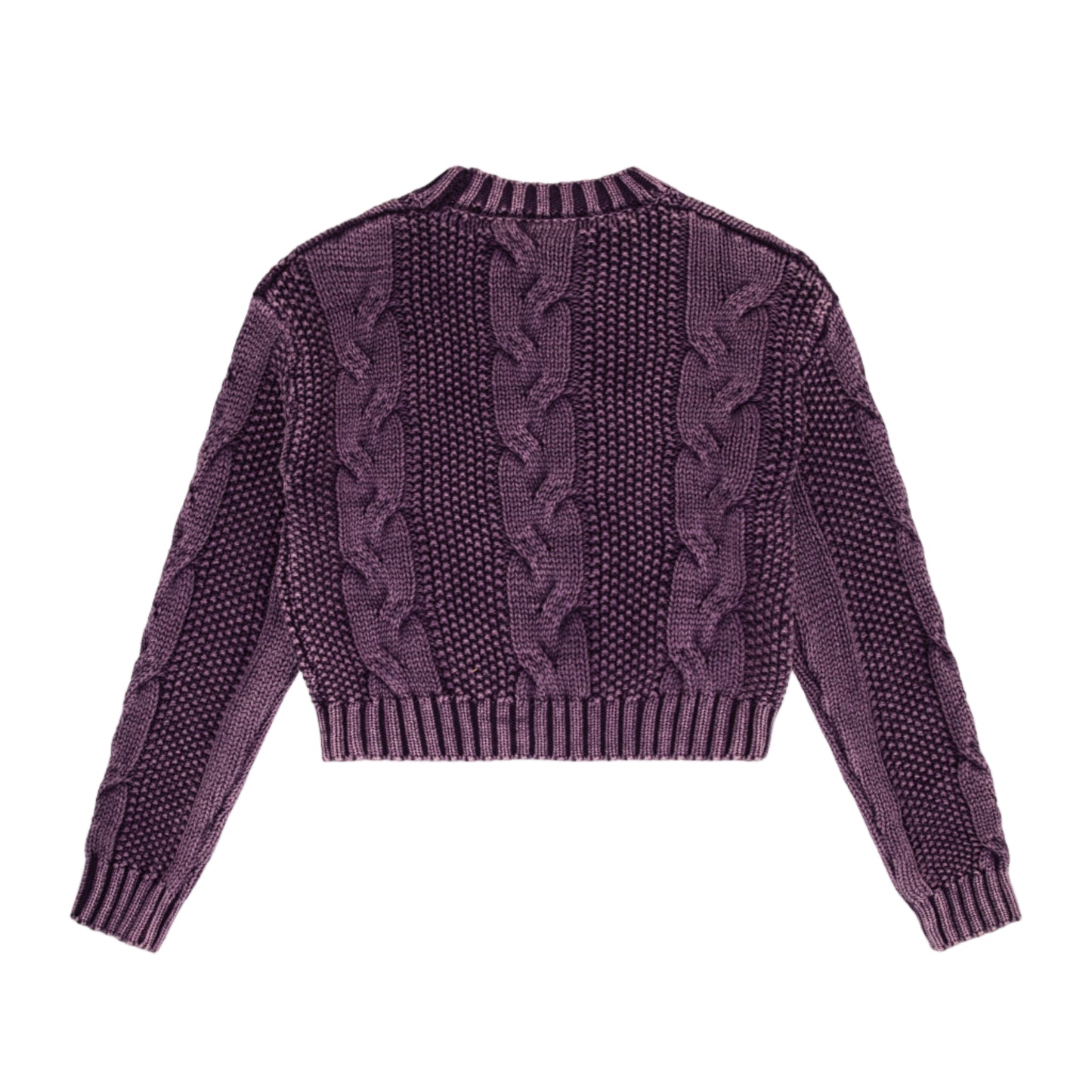 Knit Crop Sweater - Glazed Plum