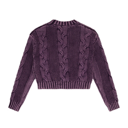 Knit Crop Sweater - Glazed Plum